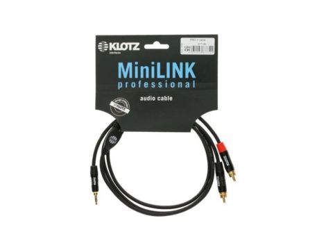 KLOTZ Kabel Audio AUX mini Jack 3,5mm Stereo (wtyk) / 2x RCA Cinch (wtyk) 3m