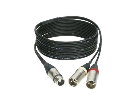 KLOTZ Kabel mikrofonowy przedłużacz STEREO XLR 5-pin (gniazdo) / 2x XLR 3-pin (wtyk) za złączach Neutrik 5m