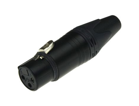 NEUTRIK Gniazdo mikrofonowe XLR (3-pin) na kabel do 8,0mm posrebrzane czarne NC3FXX-BAG 43.0110