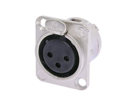 NEUTRIK Gniazdo tablicowe panelowe mikrofonowe XLR (3-pin) posrebrzane NC3FD-L-1