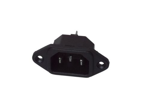 Gniazdo zasilające IEC320 C14 złącze komputerowe (męskie) 2P+Z 230V 10A montaż do obudowy
