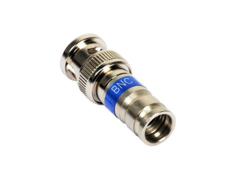 Wtyk koncentryczny BNC 75ohm kompresyjny niebieski MASTER na przewód RG6