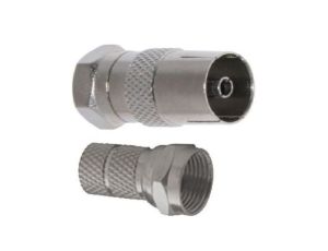 Przejście Adapter antenowy F (wtyk) / IEC TV (gniazdo) + Wtyk F nakręcany 7,0mm