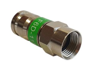 Wtyk antenowy F kompresyjny PCT zielony na przewód Triset-113 TC6 Trishield 3SH75