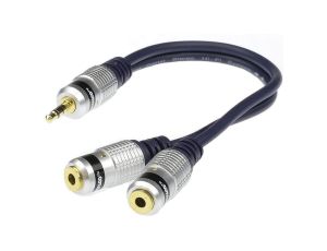 VITALCO JR17 Przejście Adapter AUX mini Jack 3,5mm Stereo (wtyk) / 2x mini Jack 3,5mm Stereo (gniazdo) na kablu