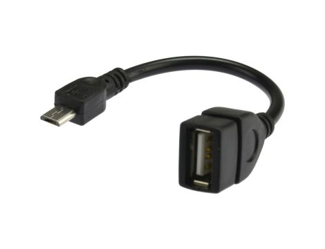 Kabel OTG Adapter USB 2.0 A / micro-B (gniazdo / wtyk) 10-20cm