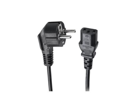 Kabel zasilający 230V 10A IEC320 prosty C13 2m czarny