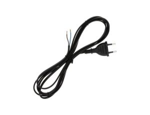 Przewód z wtyczką płaską 2x0,75mm 3m czarny