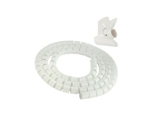Elastyczny organizer biurkowy typu CABLEZIP maskownica do kabli i przewodów 2,6m 20mm biały