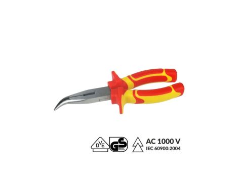 Szczypce wydłużone odgięte elektrotechniczne 200mm VDE 1000V n-vde09