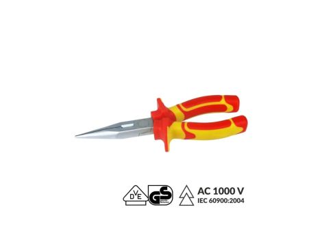 Szczypce wydłużone proste elektrotechniczne 160mm VDE 1000V n-vde04