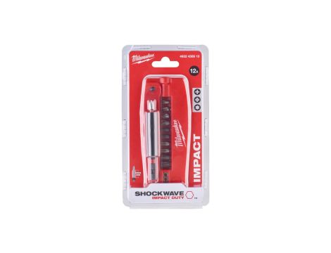 Zestaw wytrzymałych udarowych bitów nasadek PH PZ TX 12 szt ze ściągaczem izolacji Drive Guide Shockwave Impact Duty Milwaukee