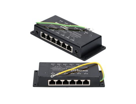 Gigabit PoE Injector 6x 1000Mb/s RJ45 Extralink 6 Portowy