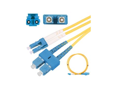 Patchcord PVC, Jednomodowy, Duplex, G652D, 3mm, 3m Extralink SC/UPC-LC/UPC