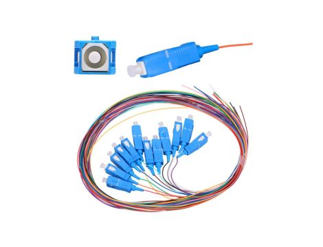 Zestaw pigtaili Jednomodowe, 900um, G.657A1, 1m, 12 sztuk, 12 kolorów Extralink SC/UPC