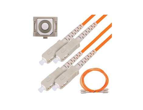 Patchcord Wielomodowy, Duplex, 50/125, 3mm, 1m Extralink SC/UPC-SC/UPC