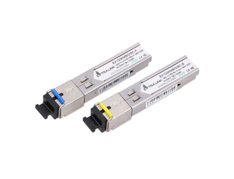 Moduł SFP WDM 1,25Gbps, 1310/1550nm, single mode, 3km, SC, DOM, para Extralink SFP 1.25G