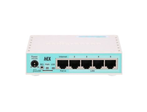Router 5x RJ45 1000Mb/s, 1x USB MikroTik hEX RB750Gr3
