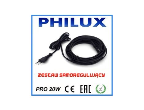 Kabel grzejny samoregulujący z wtyczką PRO 20W/m /15mb/