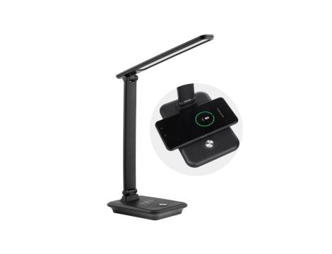 Lampka biurkowa LED Maclean max. 9W 220-240V AC możliwość zmiany barwy ładowarka bezp. 450lm MCE616 B