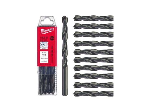 Wiertło do metalu HSS-R walcowane 10x87/133mm Zestaw 10szt MILWAUKEE