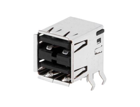Gniazdo USB A na PCB THT 8-pin kątowe 90 podwójne 5787617-1
