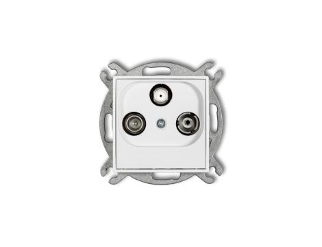 MINI Mechanizm gniazda abonenckiego RTV-SAT końcowego 1,5dB biały mat 25MGS