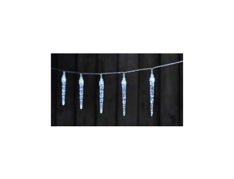 Dekoracja świąteczna - sople 0,6W 10LED 10cm 1,35m IP20 2xAA zimna biała DCGC01