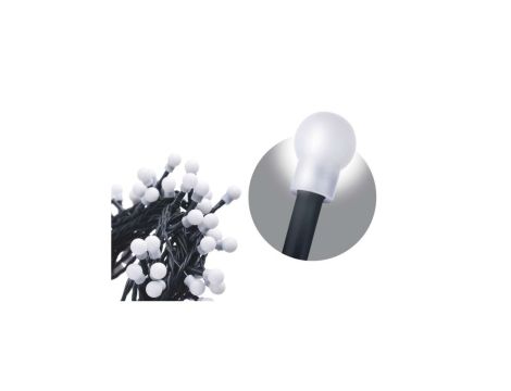 Lampki choinkowe kulki XMAS cherry 6W 200LED 20m IP44 /8 programów/ zimna biała D5AC07