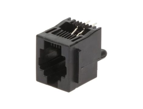 Gniazdo RJ14 4-pin z blokadą panel stop Układ 6p4c THT 5520258-2