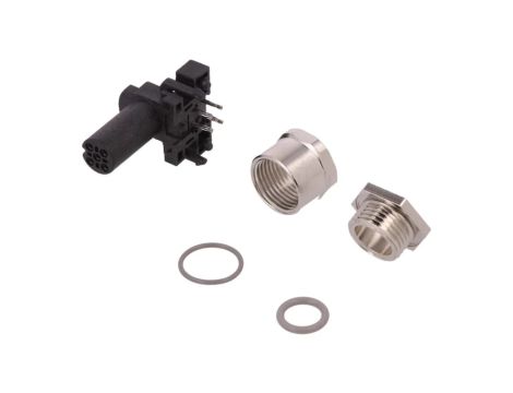 Gniazdo M12 5-pin żeńskie kod A-DeviceNet CANopen THT IP67 T4145015051-001