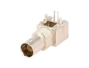 Gniazdo BNC żeńskie kątowe 50 Ohm THT na PCB,nakrętka od przodu 5413879-1