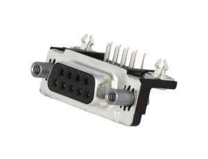 D-Sub 9-pin gniazdo żeńskie kątowe 90 THT UNC4-40 0,76um 5747844-6