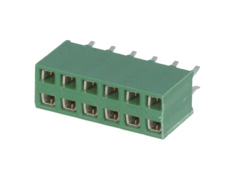 Złącze kołkowe HV-100 żeńskie 12-pin proste 2,54mm THT 2x6 215307-6
