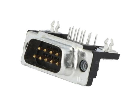 D-Sub 9-pin gniazdo żeńskie kąt 90 THT UNC4-40 0,76um 3-106505-2