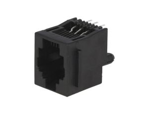 Gniazdo RJ12 6-pin z blokadą panel stop Układ 6p6c THT 5520258-3