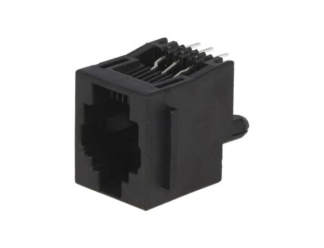 Gniazdo RJ12 6-pin z blokadą panel stop Układ 6p6c THT 5520258-3