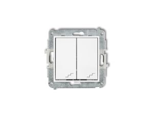 MINI Mechanizm łącznika podwójnego schodowego biały mat 25MWP-33