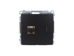 Simon Basic Gniazdo komputerowe RJ45, kat. 6, pojedyncze ekranowane z przesłoną przeciwkurzową (moduł). czarny BM61E.01/49