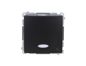 Simon Basic Łącznik schodowy z podświetleniem LED (moduł) 10AX, 250V, szybkozłącza, czarny BMW6L.01/49