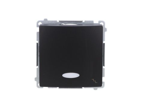 Simon Basic Łącznik schodowy z podświetleniem LED (moduł) 10AX, 250V, szybkozłącza, czarny BMW6L.01/49