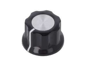 Gałka z kołnierzem plastik Øosi 6,35mm Ø15,7x12mm czarny 5-1437624-0