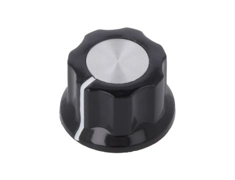 Gałka z kołnierzem plastik Øosi 6,35mm Ø15,7x12mm czarny 5-1437624-0