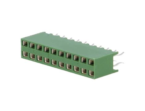 Gniazdo kołkowe HV-100 żeńskie 20-pin proste 2,54mm THT 2x10 1-215309-0
