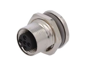 Gniazdo M12 5-pin żeńskie kod B-Profibus lutowanie IP67 60V T4131412051-000