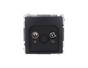 Simon Basic Gniazdo antenowe R-TV końcowe, separowane (moduł), 1x wejście: 5–862 MHz czarny BMZAR1/1.01/49