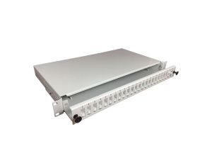Przełącznica światłowodowa 24xSC duplex 19 1U z płytą czołową, wysuwalna FOP-1U-24SCD-S