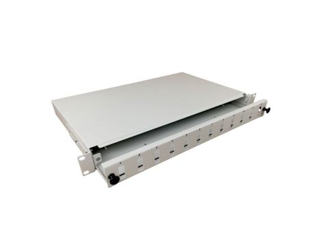 Przełącznica światłowodowa 12xSC duplex 19 1U z płytą czołową, wysuwalna FOP-1U-12SCD-S