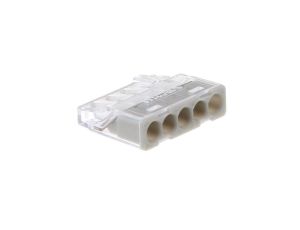 Szybkozłączka samozaciskowa bezgwintowa MINI do drutów (0,2 do 2,5 mm), 5 tory, PC215S transparentna 89243000 /100 szt./