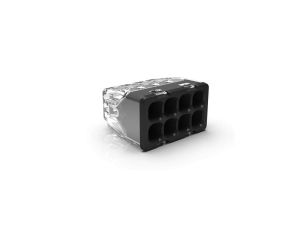 Szybkozłączka samozaciskowa bezgwintowa MINI do drutów (0,2 do 2,5 mm), 8 torów, PC218S transparentna 89244000 /50 szt./
